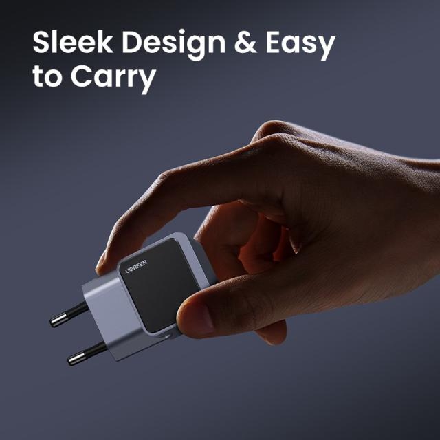 Ugreen - Nexode S 30W USB-C GaN Fast Charger EU gray Teléfono móvil, Batería portátil, Teléfono Gris Corriente alterna Interior