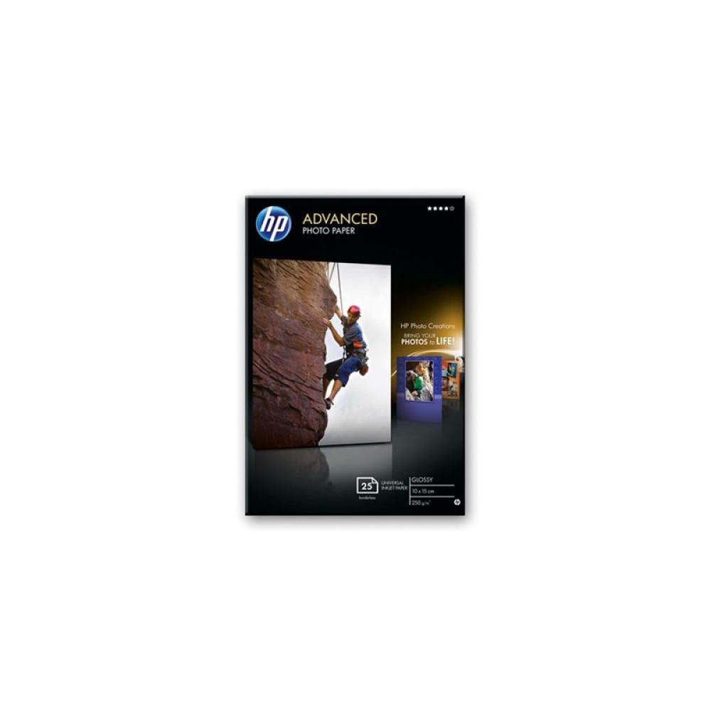 HP - Papel fotográfico Advanced, brillante, 250 g/m2, 10 x 15 cm (101 x 152 mm), 25 hojas