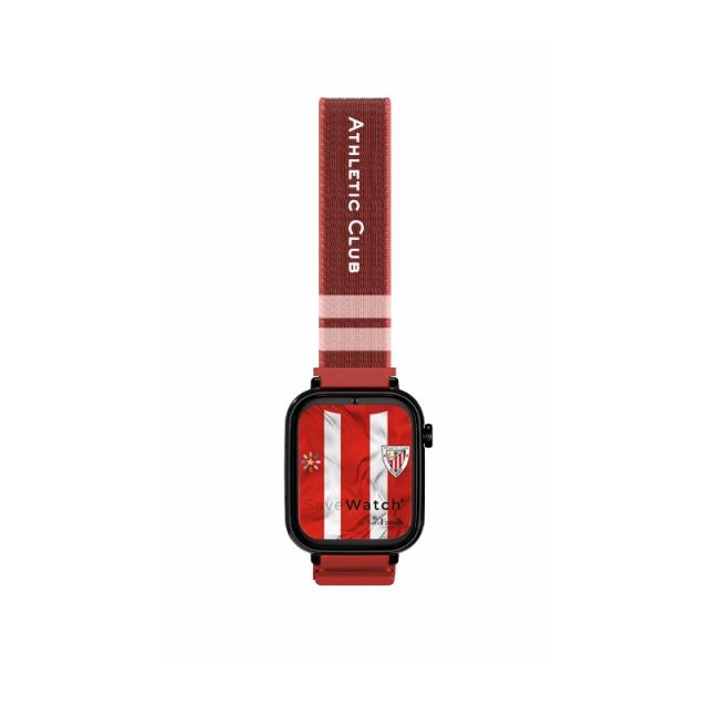 SaveFamily - Save Family PLUS SmartWatch Ed. Athletic Club Bilbao con GPS y llamada Negro Correa Tela Roja NO INCLUYE SIM