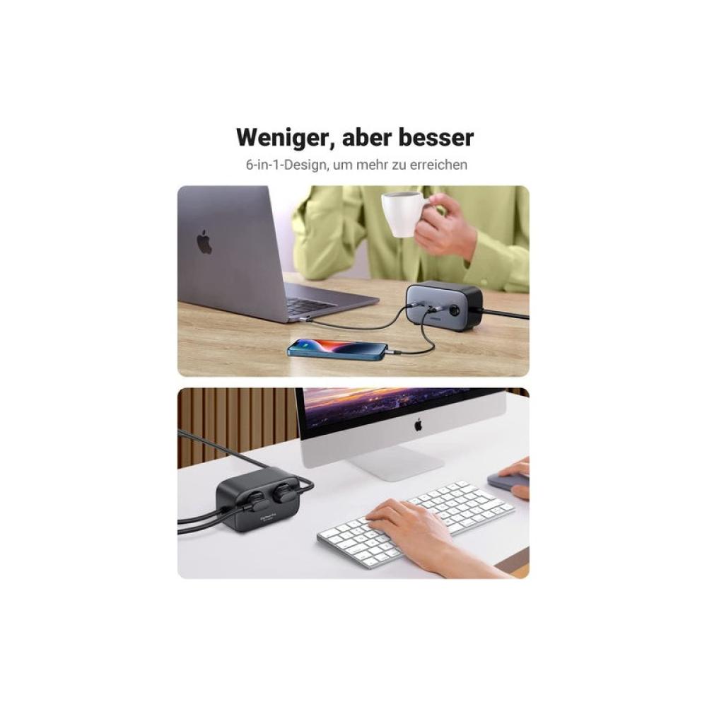 Ugreen - DigiNest Pro 1 salidas AC Tipo C 1,8 m 4 3680 W Negro