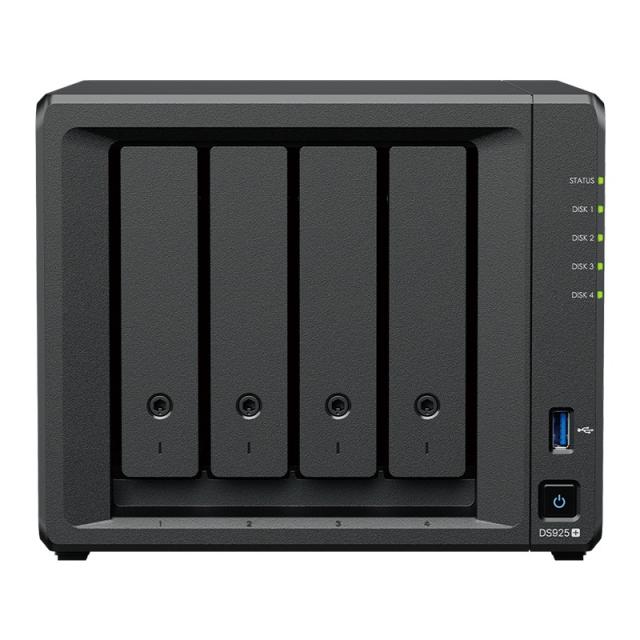 Synology - DiskStation DS925+ servidor de almacenamiento NAS Ryzen Embedded V1500B 4 GB DDR4 0 TB Negro