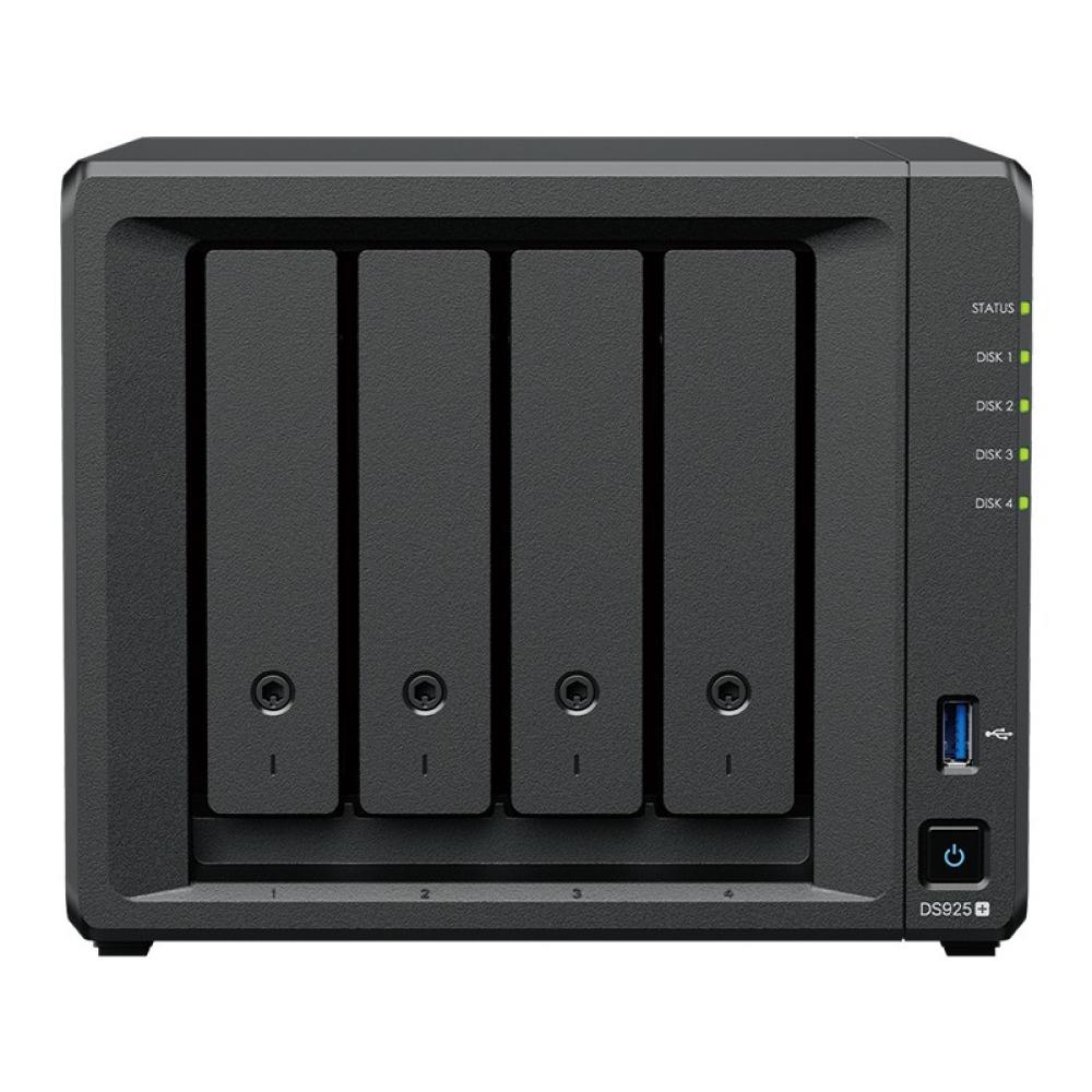 Synology - DiskStation DS925+ servidor de almacenamiento NAS Ryzen Embedded V1500B 4 GB DDR4 0 TB Negro