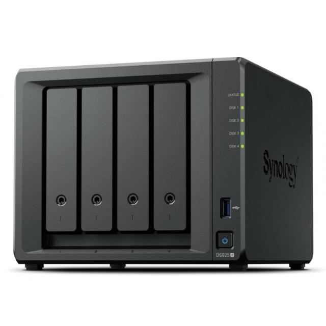 Synology - DiskStation DS925+ servidor de almacenamiento NAS Ryzen Embedded V1500B 4 GB DDR4 0 TB Negro