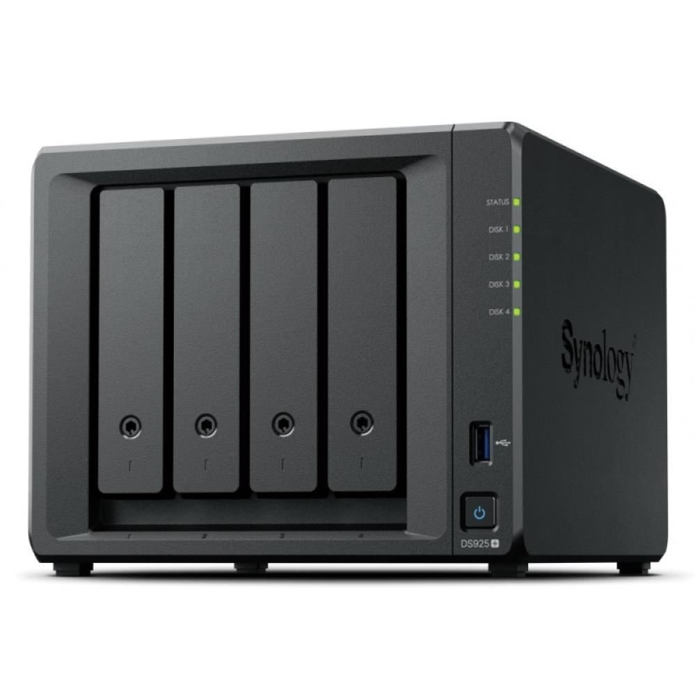 Synology - DiskStation DS925+ servidor de almacenamiento NAS Ryzen Embedded V1500B 4 GB DDR4 0 TB Negro