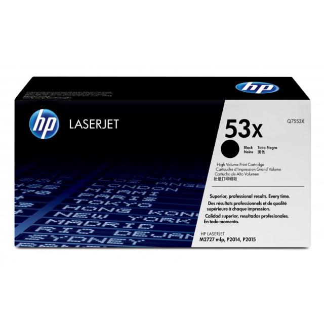 HP - Cartucho de tóner original LaserJet 53X de alta capacidad negro