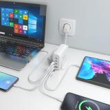 AISENS - Cargador Sobremesa GaN 140W, 3x USB-C PD3.1 QC4.0 QC5.0, 1x USB-A QC3.0, Blanco