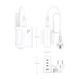 AISENS - Cargador Sobremesa GaN 140W, 3x USB-C PD3.1 QC4.0 QC5.0, 1x USB-A QC3.0, Blanco