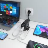 AISENS - Cargador Sobremesa GaN 140W, 3x USB-C PD3.1 QC4.0 QC5.0, 1x USB-A QC3.0, Negro