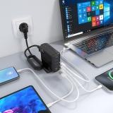 AISENS - Cargador Sobremesa GaN 140W, 3x USB-C PD3.1 QC4.0 QC5.0, 1x USB-A QC3.0, Negro