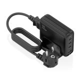 AISENS - Cargador Sobremesa GaN 140W, 3x USB-C PD3.1 QC4.0 QC5.0, 1x USB-A QC3.0, Negro