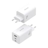 AISENS - Cargador GaN 100W, 2x USB-C PD3.0 QC4.0 QC5.0, 1x USB-A QC3.0, Blanco