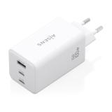 AISENS - Cargador GaN 100W, 2x USB-C PD3.0 QC4.0 QC5.0, 1x USB-A QC3.0, Blanco