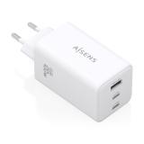 AISENS - Cargador GaN 100W, 2x USB-C PD3.0 QC4.0 QC5.0, 1x USB-A QC3.0, Blanco