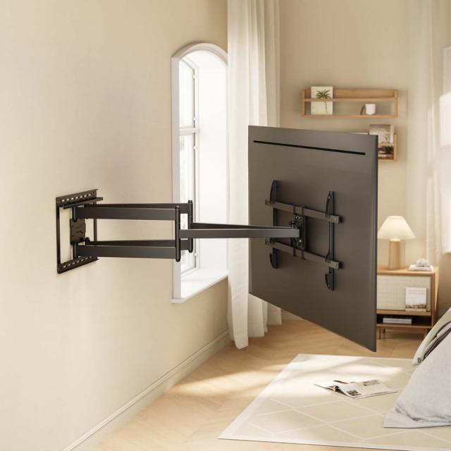 AISENS - Soporte Eco Giratorio, Inclinable y Nivelable para Monitor/TV 60kg de 43"-90", Negro