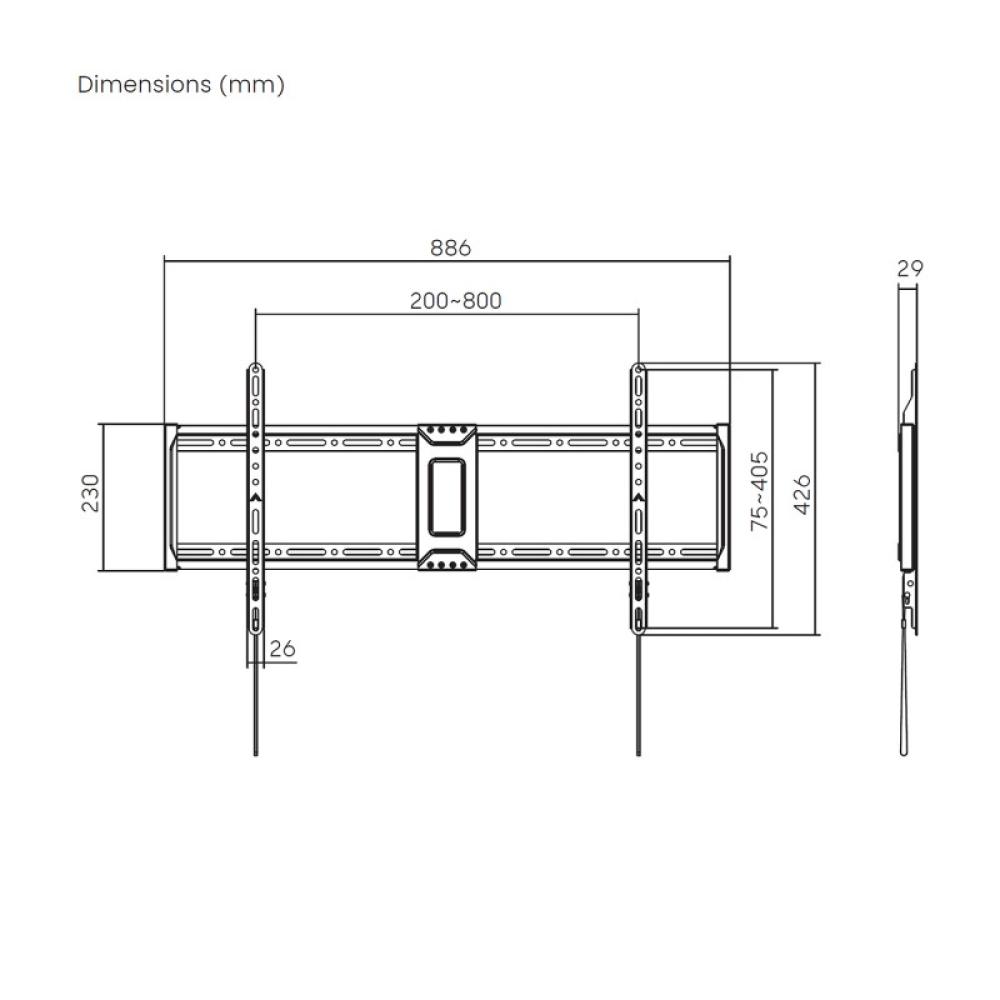 AISENS - Soporte Eco Ultra Delgado Para Monitor/TV 75kg de 43"-100", Negro