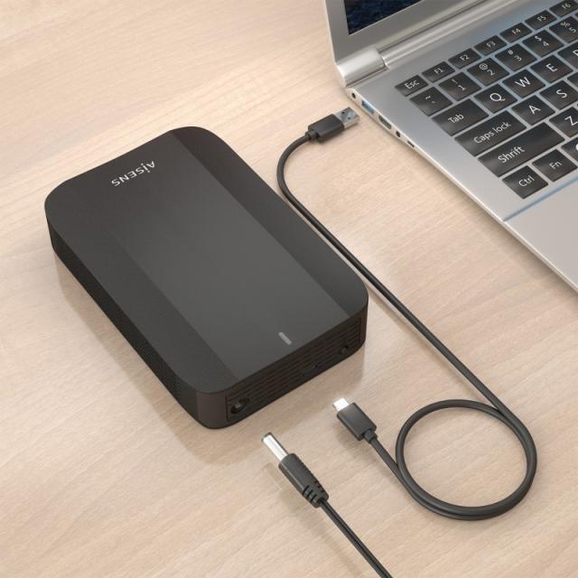 AISENS - Caja Externa, 3,5" SATA a USB-C USB3.1 GEN1, Negro