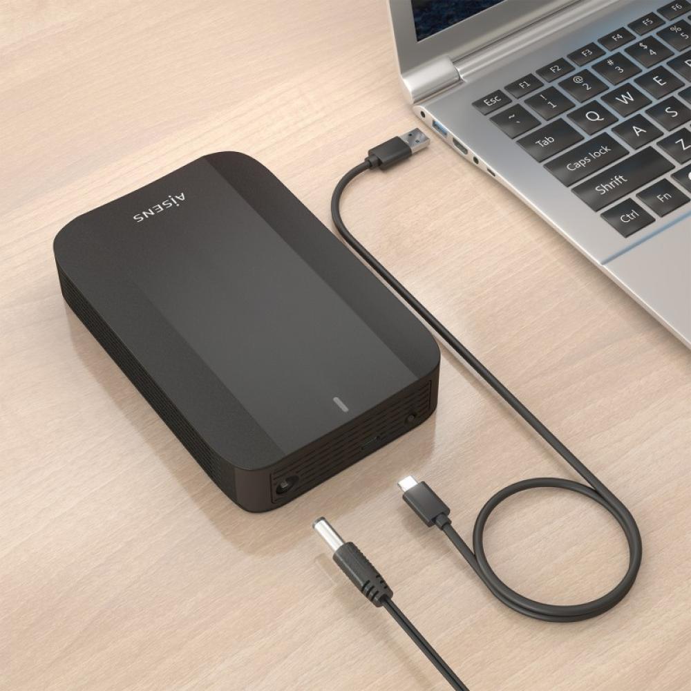 AISENS - Caja Externa, 3,5" SATA a USB-C USB3.1 GEN1, Negro