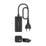 AISENS - Cargador Sobremesa GaN 100W, 3x USB-C PD3.0 QC4.0 QC5.0, 1x USB-A QC3.0, Negro