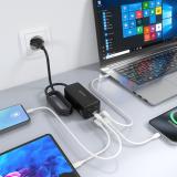 AISENS - Cargador Sobremesa GaN 100W, 3x USB-C PD3.0 QC4.0 QC5.0, 1x USB-A QC3.0, Negro