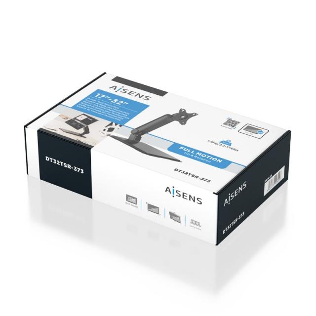 AISENS - Soporte de Mesa Pro Contrapeso Inclinable Para Monitor/POS 8kg de 17"-32", Negro