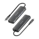 AISENS - USB-C Dock 6 en 1, USB-C A, 1x HDMI, 2x USB-A, 1x USB-C PD 100W, 1x SD, 1x MicroSD, Gris, 15cm