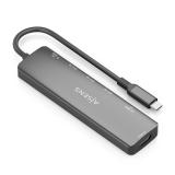 AISENS - USB-C Dock 7 en 1, USB-C A, 1x HDMI, 3x USB-A, 1x USB-C PD 100W, 1x SD, 1x MicroSD, Gris, 15cm