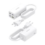 AISENS - Cargador Sobremesa GaN 100W, 3x USB-C PD3.0 QC4.0 QC5.0, 1x USB-A QC3.0, Blanco
