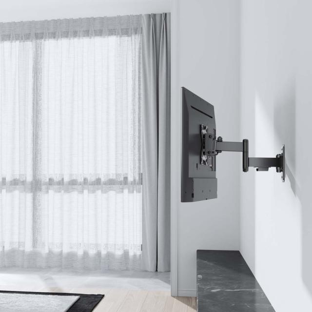 AISENS - Soporte Eco Giratorio, Inclinable y Nivelable para Monitor/TV 20kg (3 Pivotes) de 13"-32", Negro