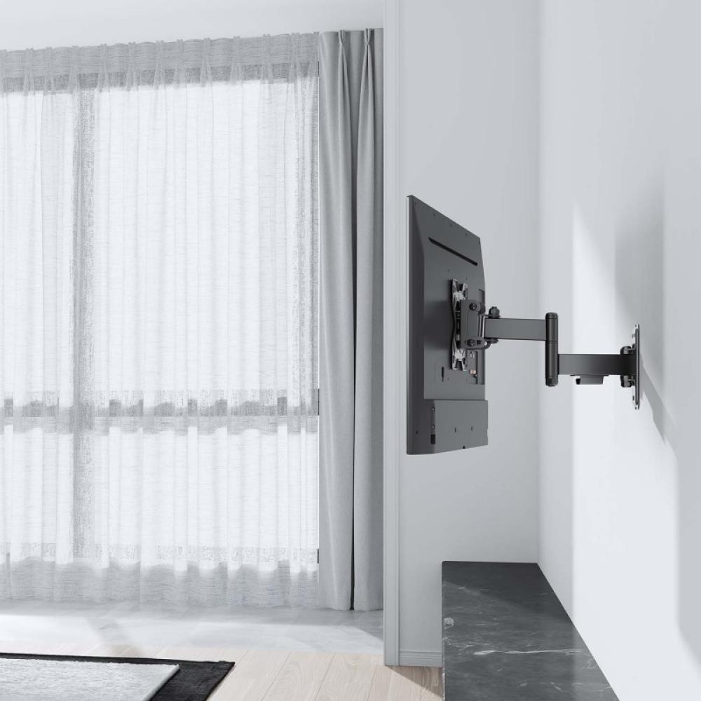 AISENS - Soporte Eco Giratorio, Inclinable y Nivelable para Monitor/TV 20kg (3 Pivotes) de 13"-32", Negro