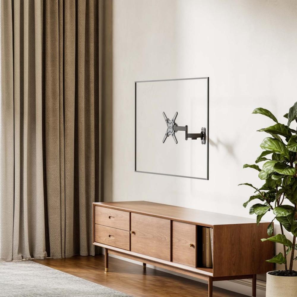 AISENS - Soporte Eco Giratorio, Inclinable y Nivelable para Monitor/TV 20kg (3 Pivotes) de 13"-32", Negro