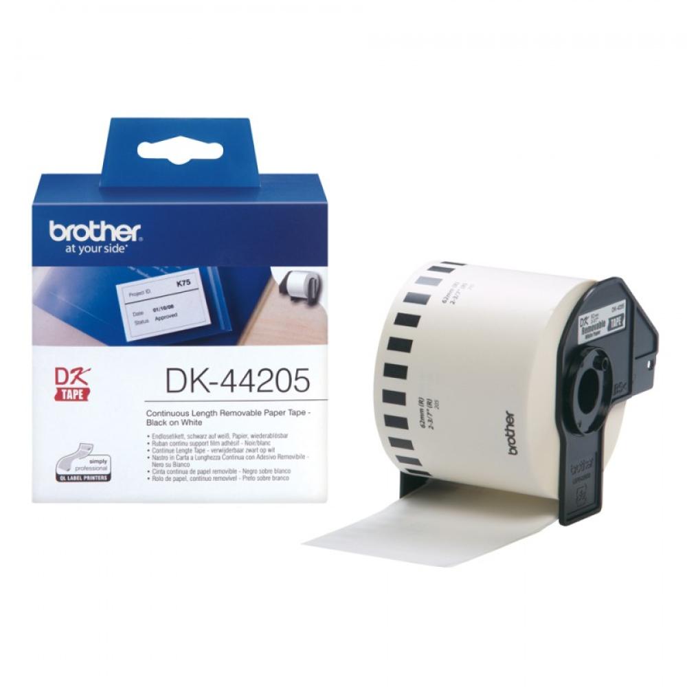 Brother - DK-44205 cinta para impresora de etiquetas Negro sobre blanco