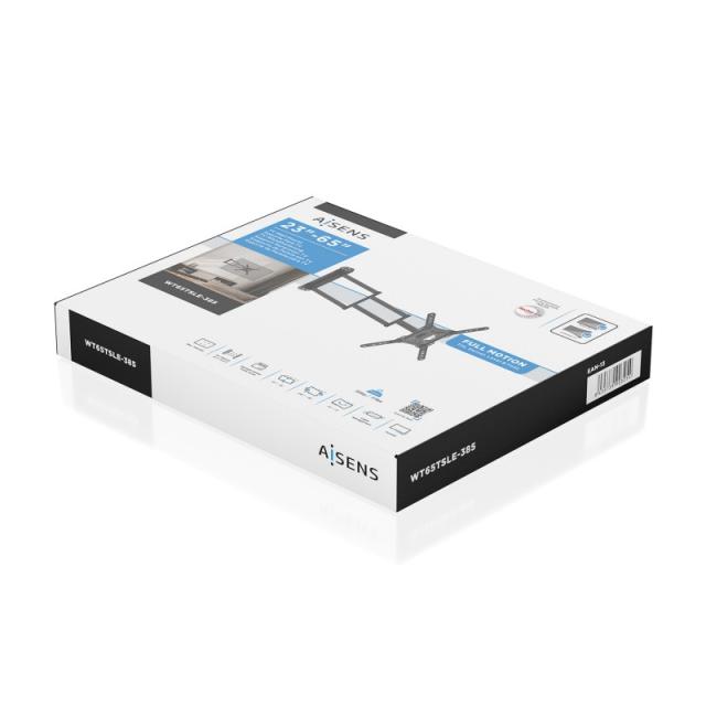 AISENS - Soporte Eco Giratorio, Inclinable y Nivelable para Monitor/TV 35kg de 23"-65", Negro - WT65TSLE-385