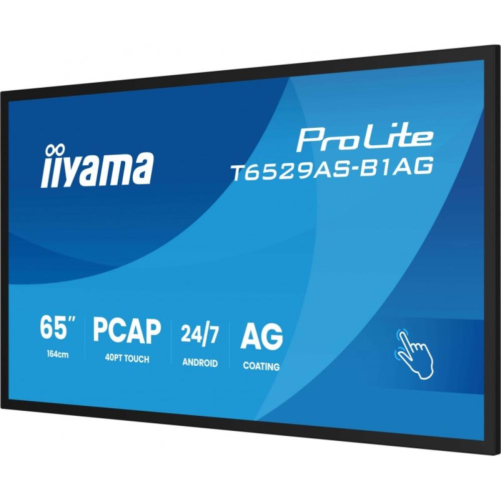 iiyama - T6529AS-B1AG pantalla de señalización Diseño de quiosco 163,8 cm (64.5") LED Wifi 420 cd / m² 4K Ultra HD Negro Pantall