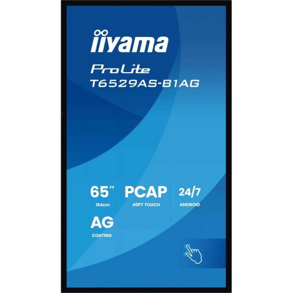 iiyama - T6529AS-B1AG pantalla de señalización Diseño de quiosco 163,8 cm (64.5") LED Wifi 420 cd / m² 4K Ultra HD Negro Pantall
