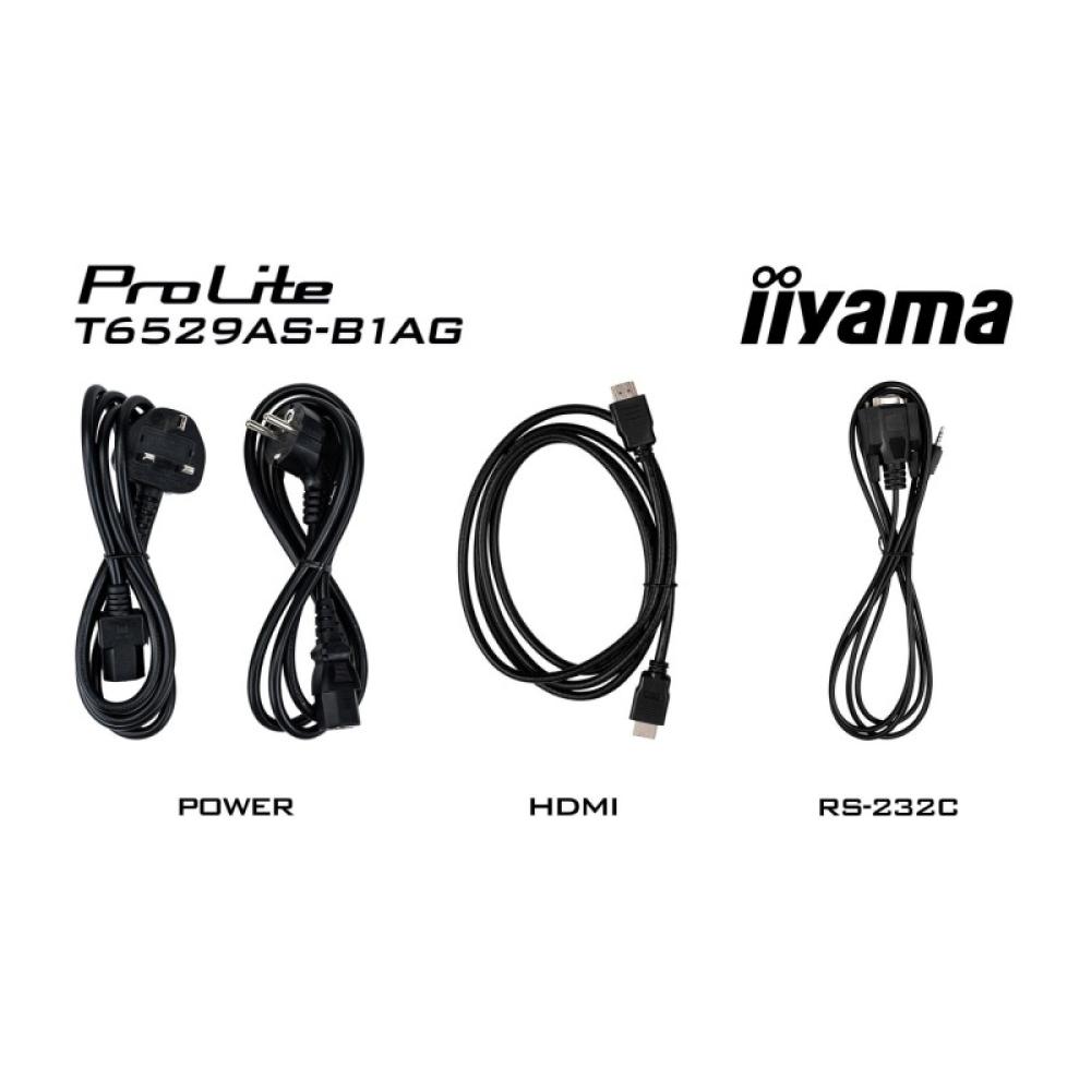 iiyama - T6529AS-B1AG pantalla de señalización Diseño de quiosco 163,8 cm (64.5") LED Wifi 420 cd / m² 4K Ultra HD Negro Pantall