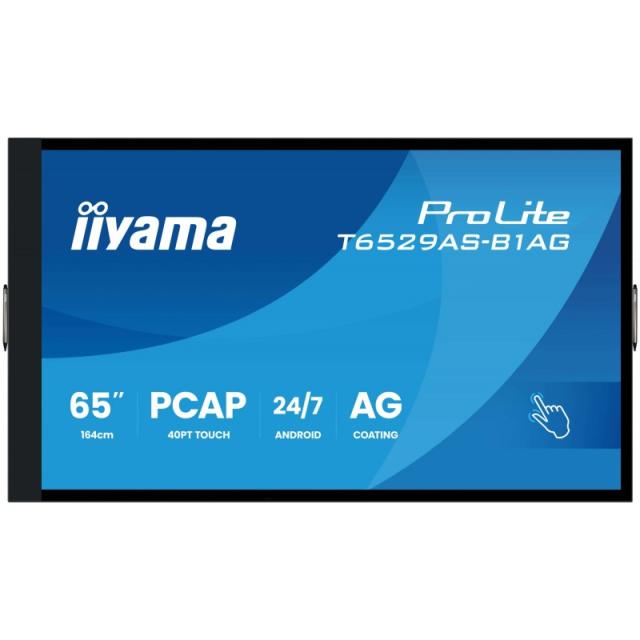 iiyama - T6529AS-B1AG pantalla de señalización Diseño de quiosco 163,8 cm (64.5") LED Wifi 420 cd / m² 4K Ultra HD Negro Pantall