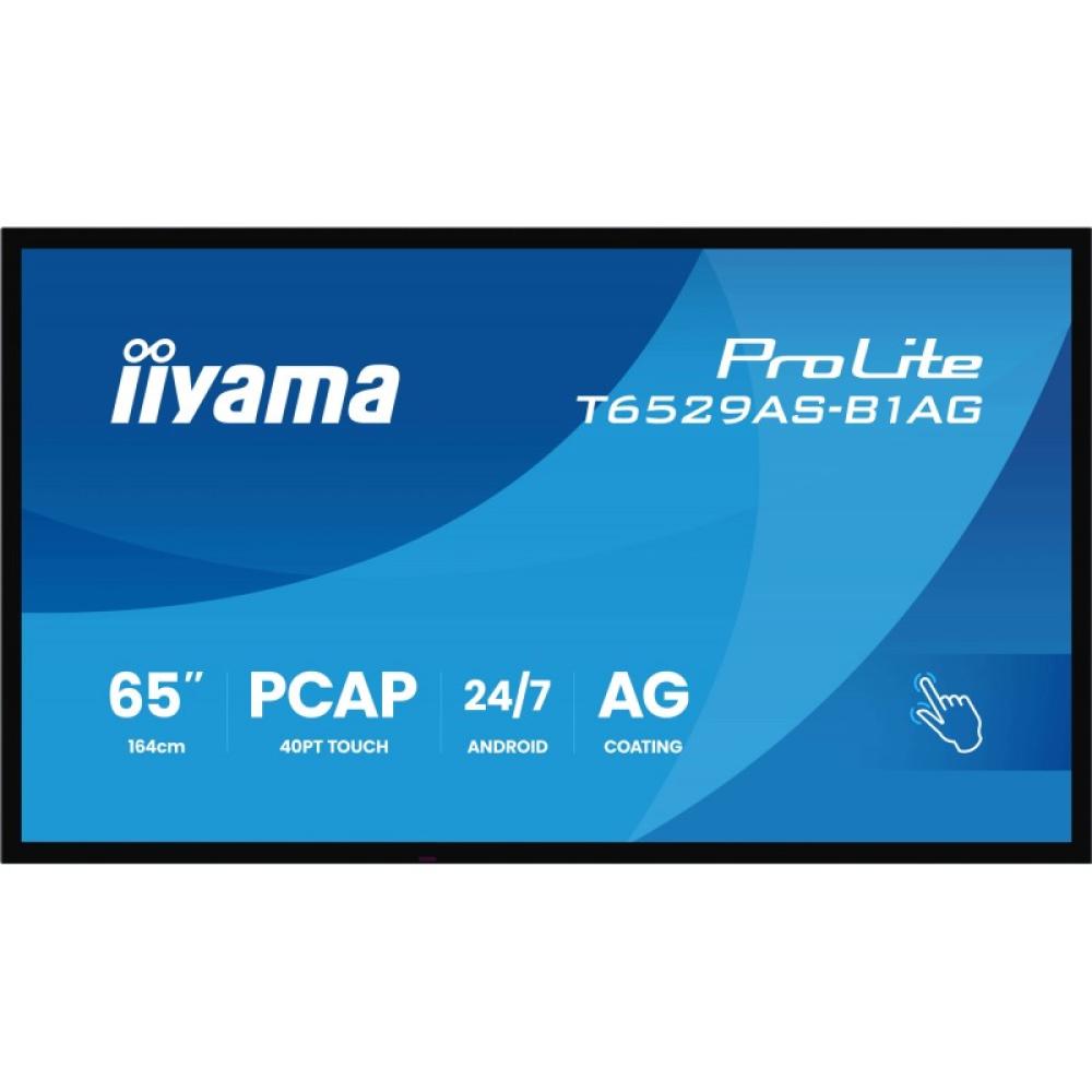 iiyama - T6529AS-B1AG pantalla de señalización Diseño de quiosco 163,8 cm (64.5") LED Wifi 420 cd / m² 4K Ultra HD Negro Pantall