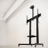 TooQ - AQUILES” Soporte de Suelo con Ruedas con Regulación de Altura para Pantallas 60"-100", Negro