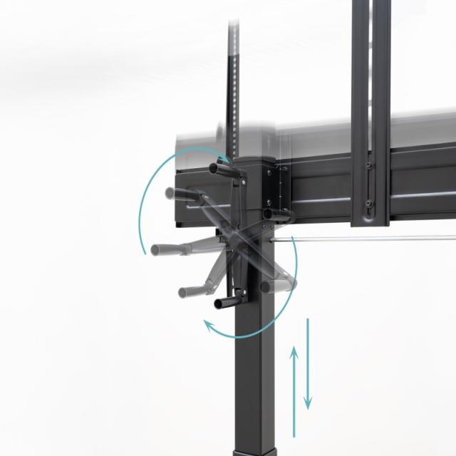 TooQ - AQUILES” Soporte de Suelo con Ruedas con Regulación de Altura para Pantallas 60"-100", Negro