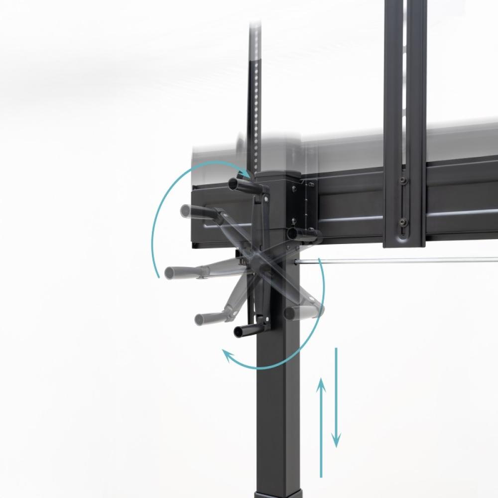 TooQ - AQUILES” Soporte de Suelo con Ruedas con Regulación de Altura para Pantallas 60"-100", Negro