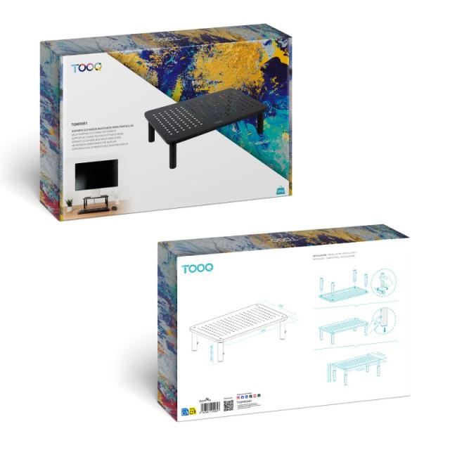 TooQ - Soporte Elevador Multiusos para Monitor/Portátil, Negro - TQMR081
