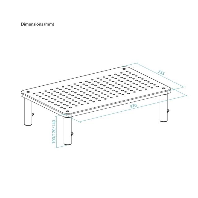 TooQ - Soporte Elevador Multiusos para Monitor/Portátil, Negro - TQMR081
