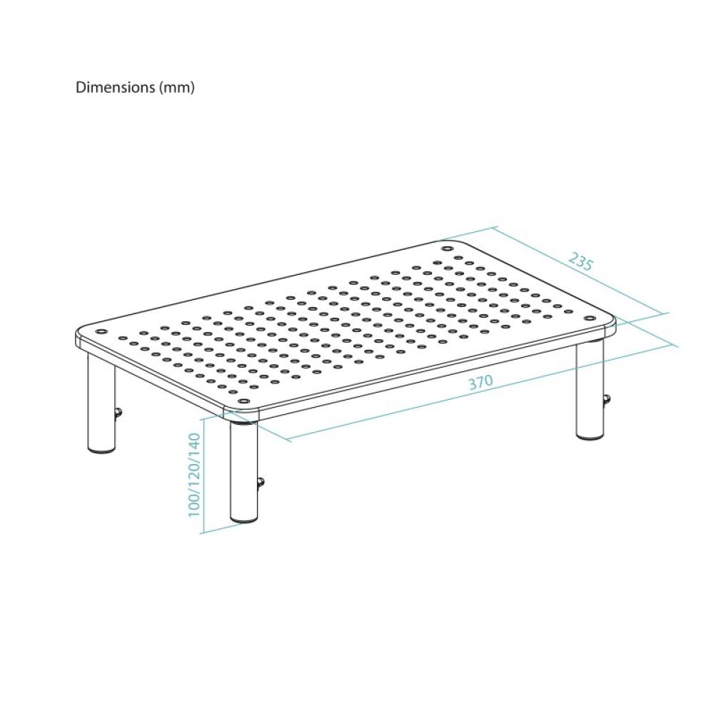 TooQ - Soporte Elevador Multiusos para Monitor/Portátil, Negro - TQMR081
