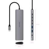 Nanocable - Hub USB-C 8 en 1, Conversor USB-C 3.1 a 2xUSB-A 3.0 + 3xUSB-C 3.0 + USB-C PD + HDMI 4K@60Hz + Audio Jack 3.5, Alumin