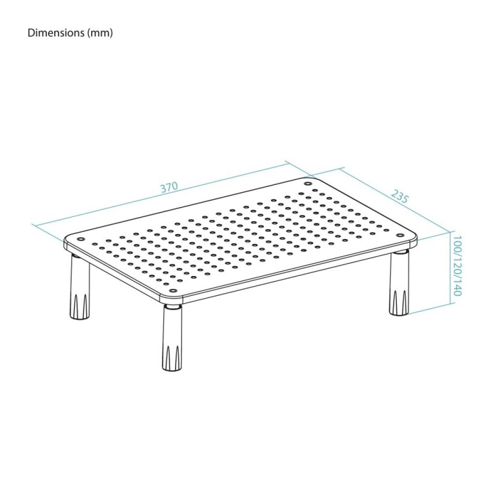 TooQ - Soporte Elevador Multiusos para Monitor/Portátil, Negro - TQMR086