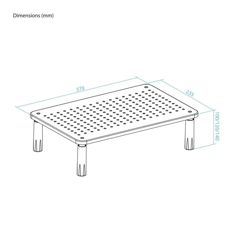 TooQ - Soporte Elevador Multiusos para Monitor/Portátil, Negro - TQMR086