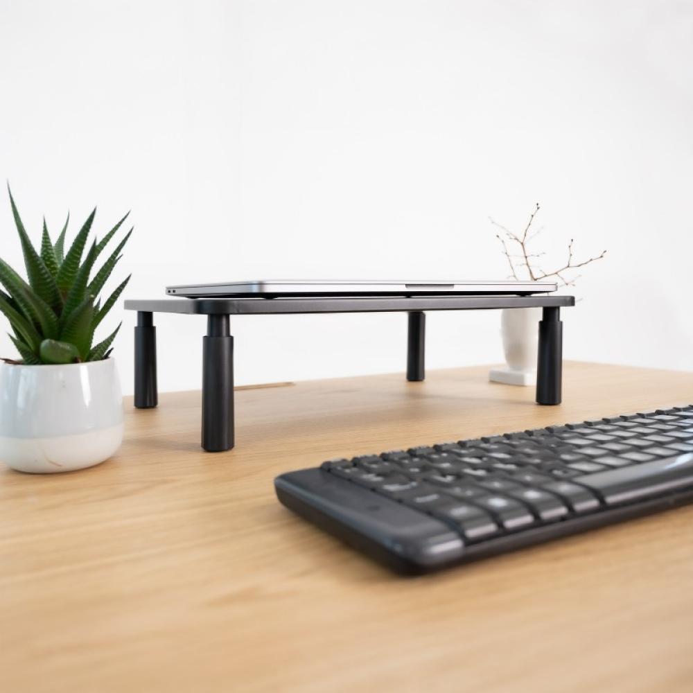 TooQ - Soporte Elevador Multiusos para Monitor/Portátil, Negro - TQMR086