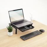 TooQ - Soporte Elevador Multiusos para Monitor/Portátil, Negro - TQMR087