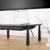 TooQ - Soporte Elevador Multiusos para Monitor/Portátil, Negro - TQMR087