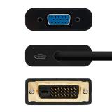 Nanocable - Conversor DVI 24+1/m A VGA HDB15/h, Negro, 10 cm